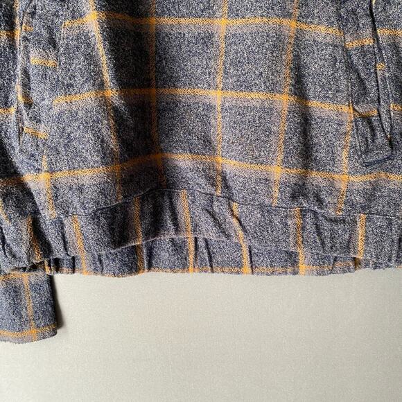 Forever 21 sz S gray gold‎ plaid cowl neck cropped jacket - Picture 3 of 9